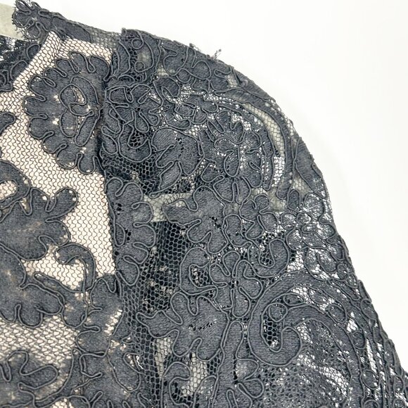 Alice + Olivia Jae Black Lace Open Back Maxi Gown - Picture 12 of 13